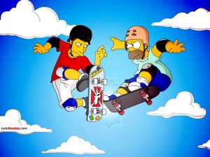 Tony Hawk y Homer Simpson