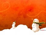 Muñecos de nieve festejando la Navidad