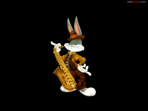 Bugs Bunny con un saxofón