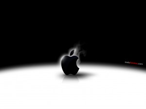 Postal: Manzana de Apple en blanco y negro
