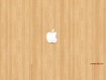 Logo de Apple sobre madera