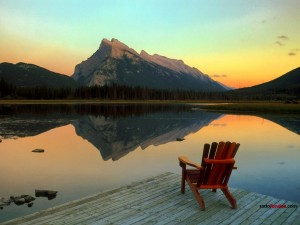 Postal: Lago Vermilion, en el Parque nacional Banff (Canada)