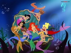Postal: Ariel y sus hermanas (La Sirenita)