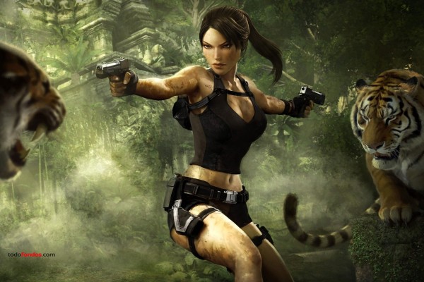 Dibujo de Lara Croft en Tomb Raider