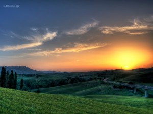 Puesta de sol en la Toscana (Italia)