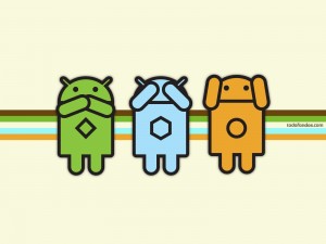 Postal: Diferentes logos de Android