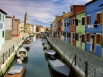 Un canal de la isla de Burano, Venecia