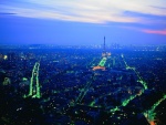 Panorámica de París al anochecer