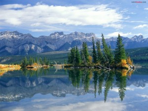 Postal: Lago Talbot, en el Parque Nacional Jasper (Canadá)