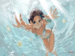 Chica manga bajo el agua