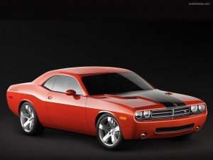 Postal: Dodge Challenger rojo