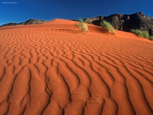 Postal: Arenas rojas del desierto