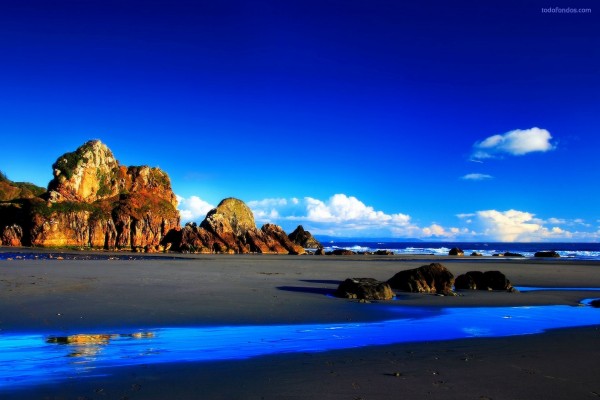 Playa de aguas azules