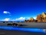 Playa azulada