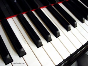 Postal: Teclas blancas y negras de un piano