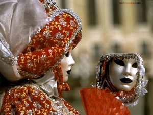 Postal: Máscara del Carnaval de Venecia