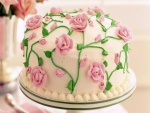Torta de boda decorada con rosas