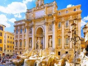 Postal: La Fontana de Trevi en Roma (Italia)