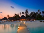 Atardecer en una playa de las Maldivas