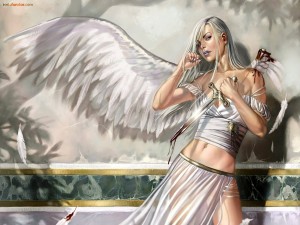 Postal: Una guerrera angelical
