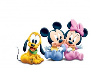 Pluto, Mickey y Minnie muy jovencitos
