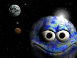 Planetas sonrientes en 3D