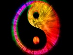 Ying-Yang en colores psicodélicos
