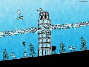 La Torre de Pisa por encima de las nubes