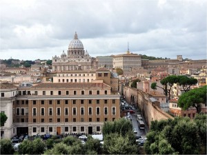 Vista aérea del Vaticano (Roma, Italia)