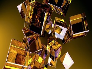 Cubos de cristal en 3D