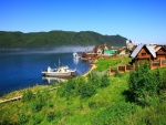 Localidad de Listvianka, junto al lago Baikal (Rusia)