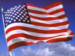 Bandera de Estados Unidos ondeando al viento