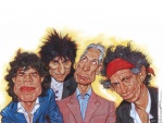 Caricatura de los Rolling Stones