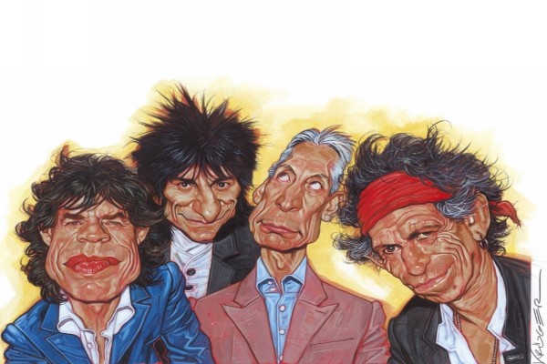 Caricatura de los Rolling Stones