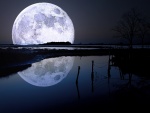La luna reflejada en el agua