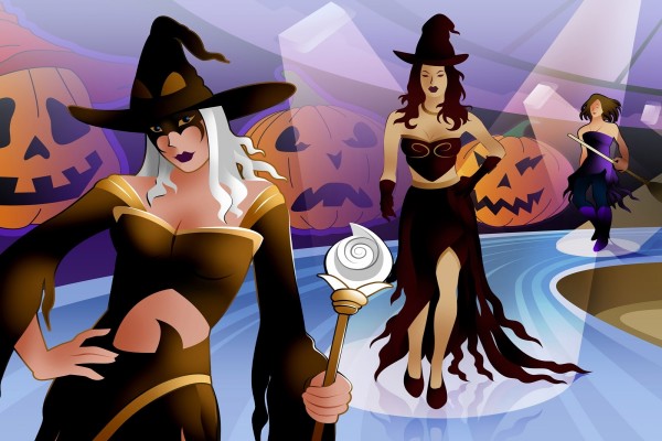 Pasarela de brujas para Halloween