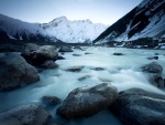 Un glaciar que se derrite en Nueva Zelanda