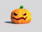 Una calabaza de Halloween, un poco enfadada