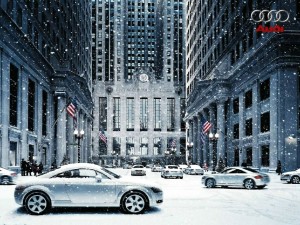 Postal: Anuncio de Audi bajo la nieve