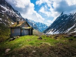 Una cabaña en las montañas noruegas