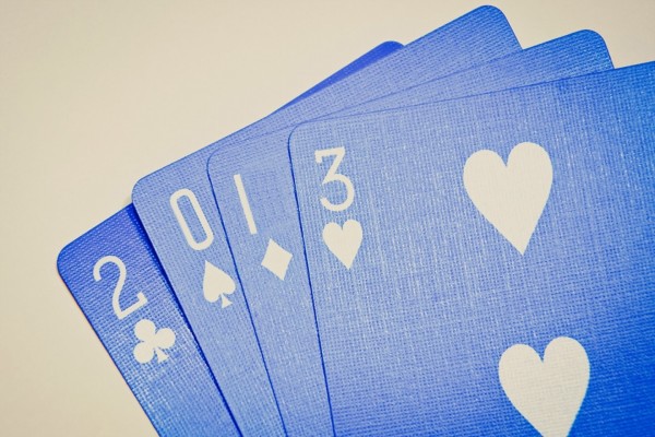 Cartas de poker azules para el 2013