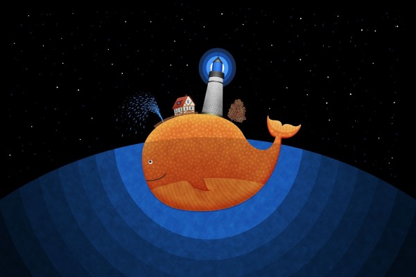Viviendo encima de una ballena naranja