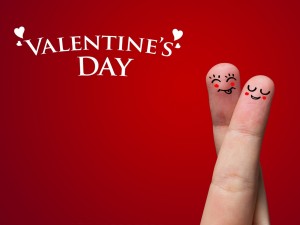 Dedos enamorados en el Día de San Valentín