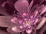 Una ciber-flor morada en 3D