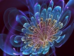Flor azul 3D semitransparente