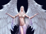 Mujer con alas blancas