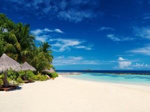 Una playa espectacular en las Maldivas