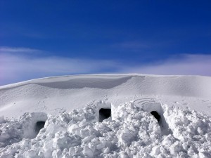 Postal: Cuevas en la nieve