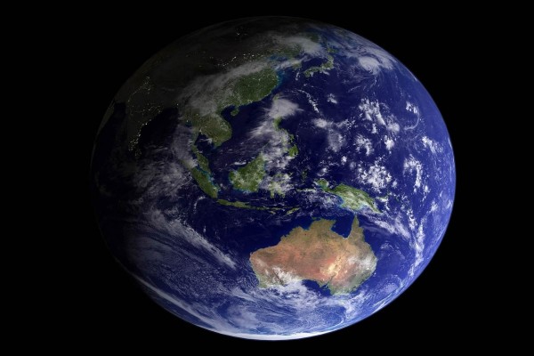El planeta Tierra, mostrando parte de Asia y Oceanía