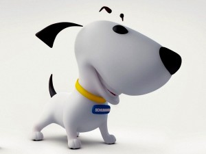 Postal: Simpático perro en 3D